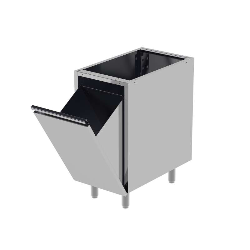 Meuble bas inox centrale avec poubelle basculante 450x600x900